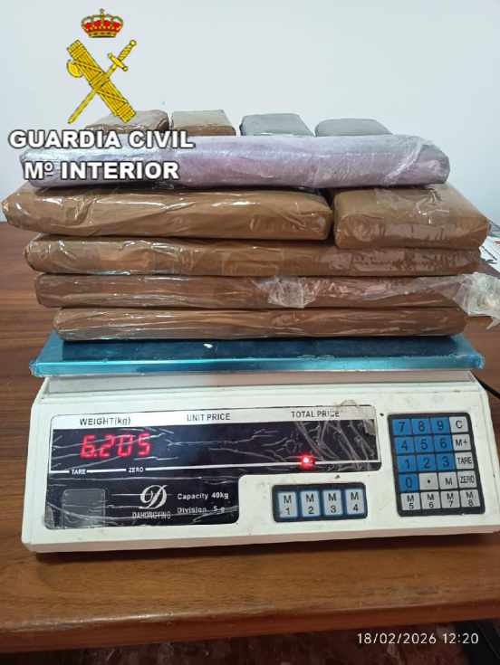 Detenido en Jerez con más de seis kilos de hachís en su poder