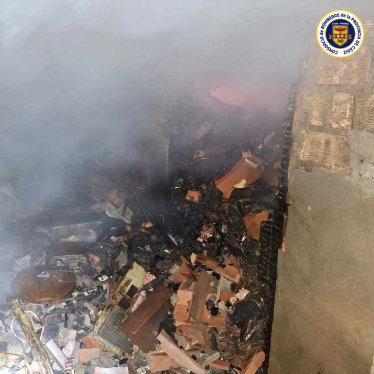 Incendio en vivienda de Calle Boliches de Arcos.